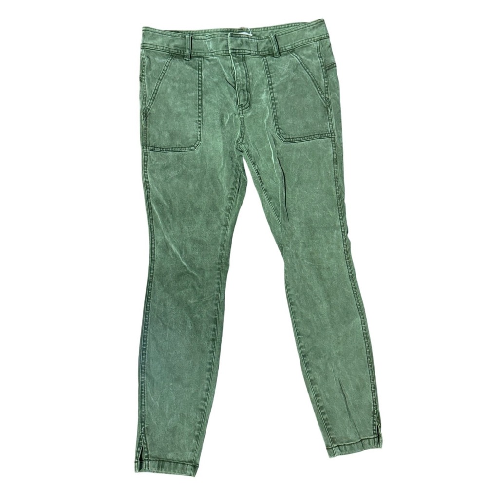LOFT Skinny Utility Pants 8P Green Excellent Mineral Wash Cargo Ankle Slit